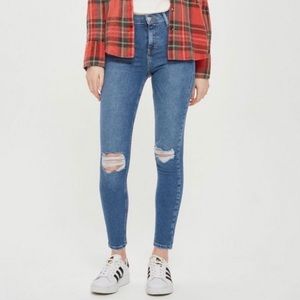 TOPSHOP Sz 26 Moto Jamie Skinny ripped Jeans